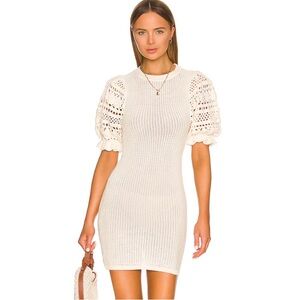 NWT Revolve Tularosa Archer Crochet Mini Dress in Ivory